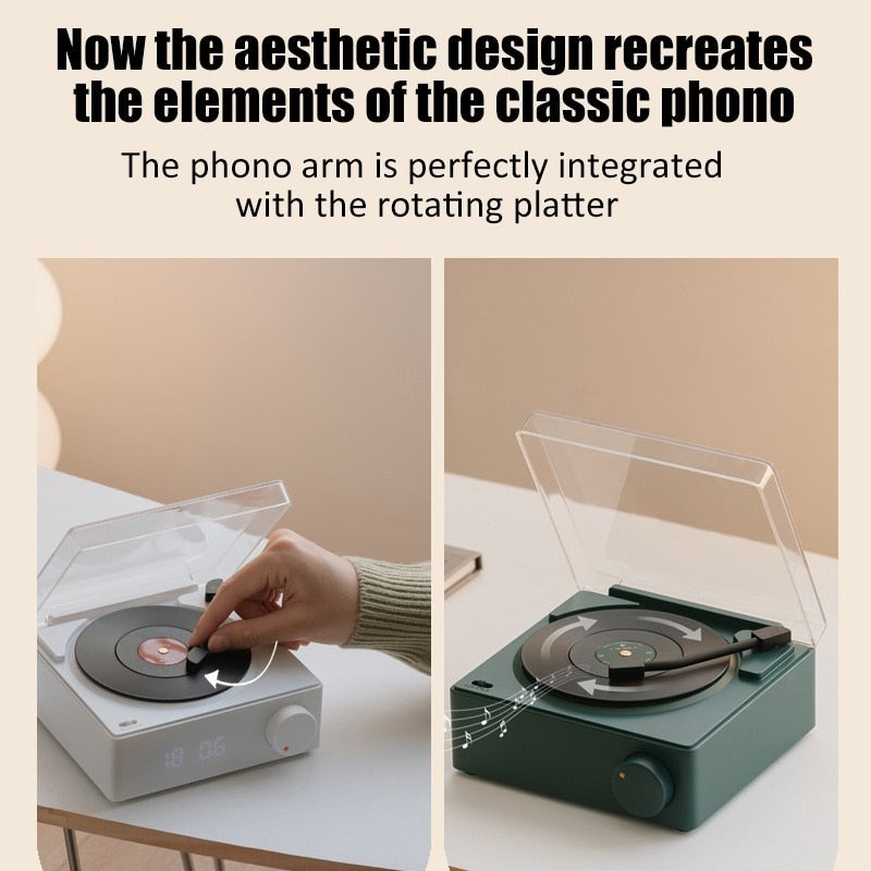 Retro Vinyl Record Wireless Alarm Speaker