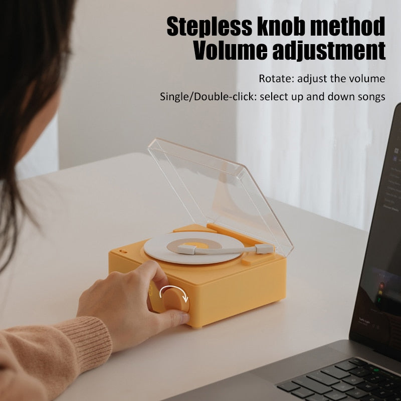 Retro Vinyl Record Wireless Alarm Speaker