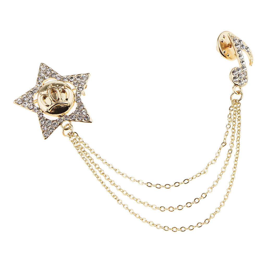 Rhinestone Music Notes Collar Pin