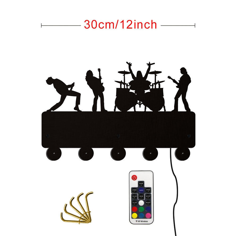 Rock Band Decor LED Hook - Artistic Pod