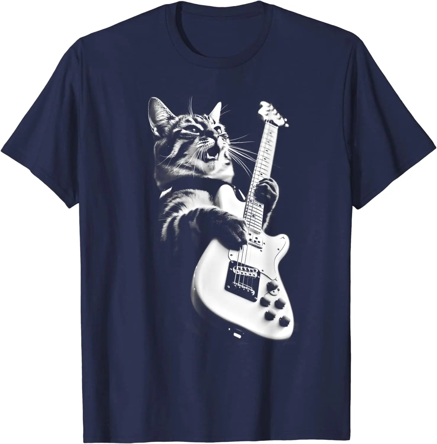 Rock Cat Playing Guitar T-shirt