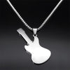 Music Note Guitar Heart Necklace