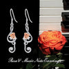 Music Note Rose Dangle Earrings