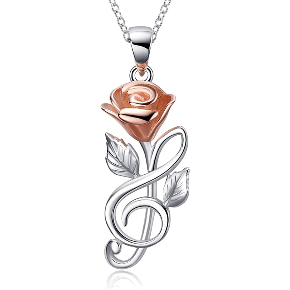 Sunflower Music Heart Quote Necklace