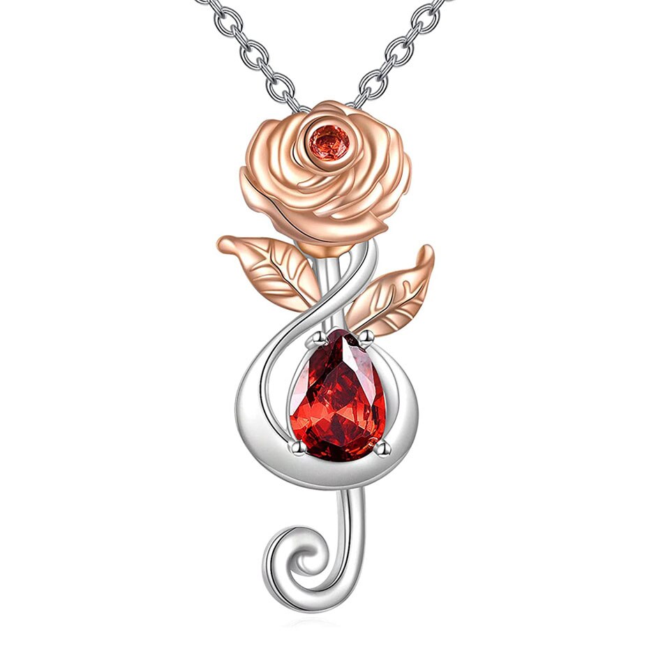 Musical Note Valley Rose Necklace