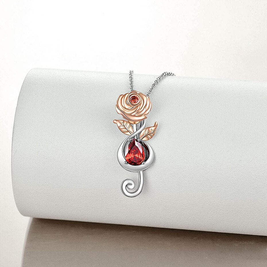 Musical Note Valley Rose Necklace