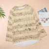 Music Notes Sheet Print Blouse