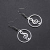 Music In Circle Earrings