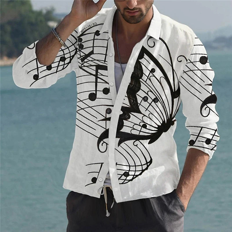 Music Guitar Print Shirt