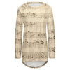 Music Notes Sheet Print Blouse