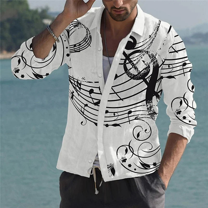 Music Guitar Print Shirt