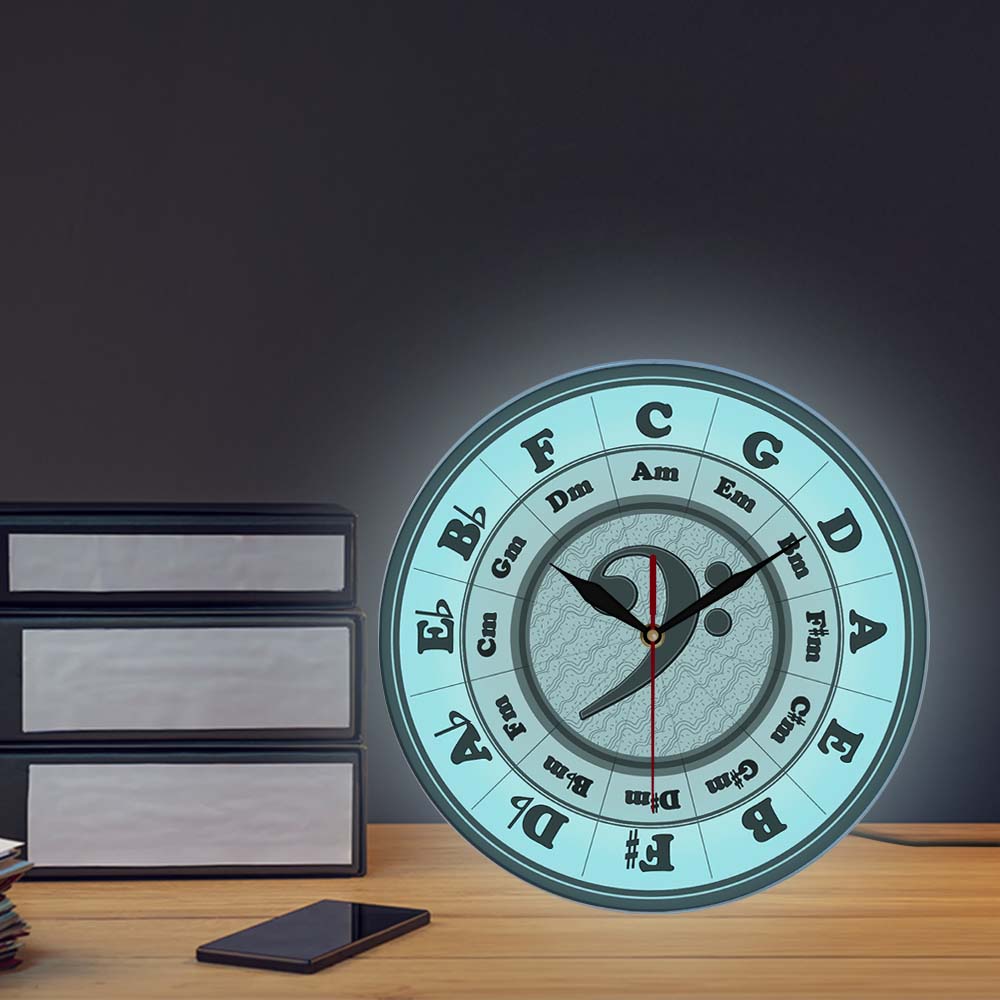 Bass Clef Circle Of Fifths Wall Clock