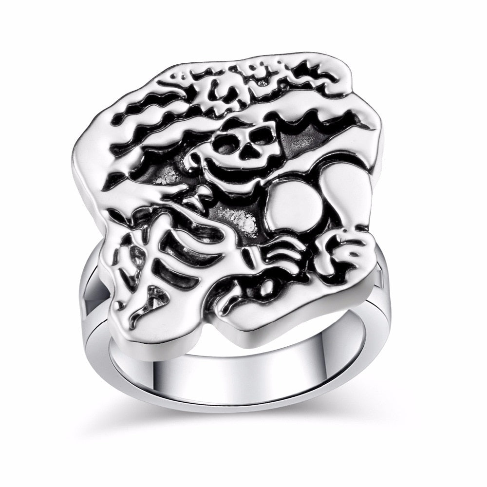 Punk Guitar Skull Ring