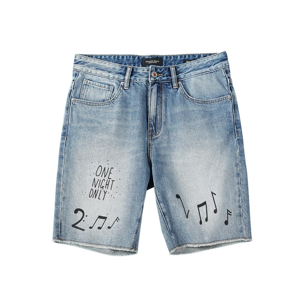 Music Notes Mens Denim Shorts