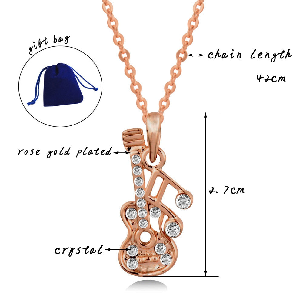 Free - Music Note Guitar Pendant Necklace