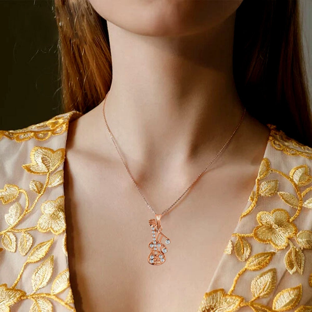 Free - Music Note Guitar Pendant Necklace
