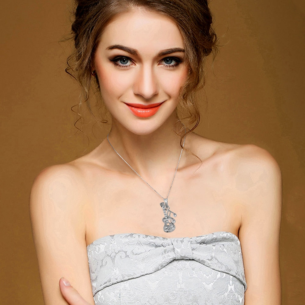 Free - Music Note Guitar Pendant Necklace