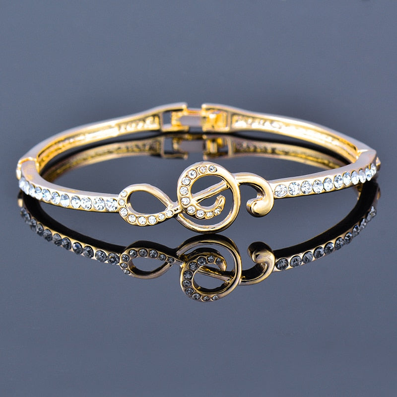 Stunning Treble Clef Rhinestone Bangle