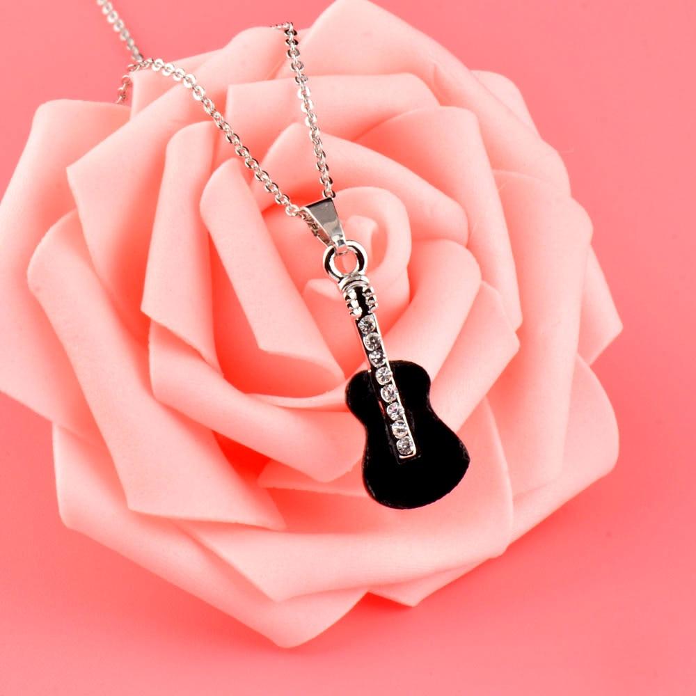 Free - Black Acrylic Music Guitar Necklace