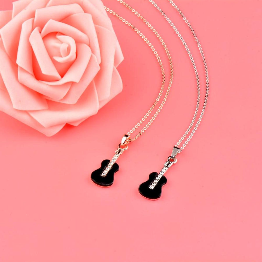 Free - Black Acrylic Music Guitar Necklace