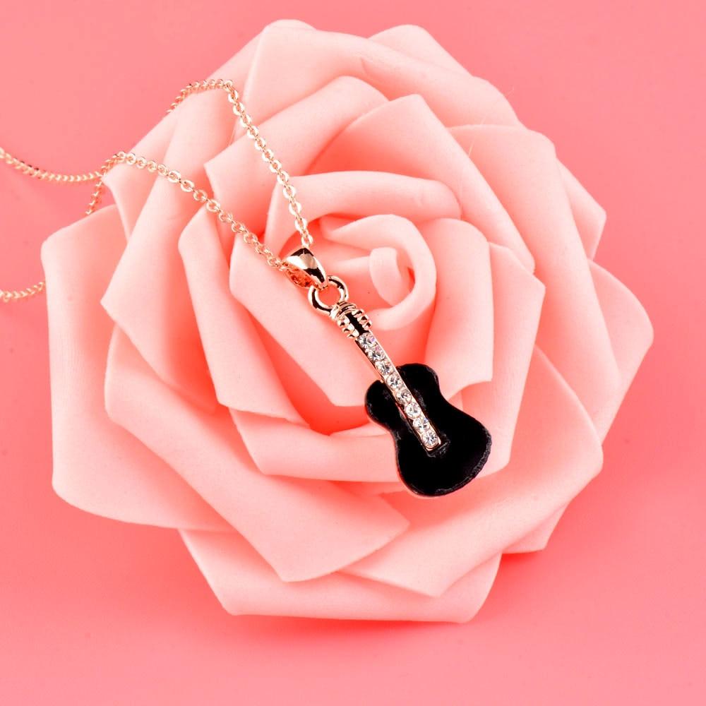Free - Black Acrylic Music Guitar Necklace