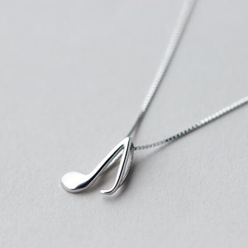 Music Notes Silver Necklace