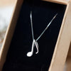 Music Notes Silver Necklace
