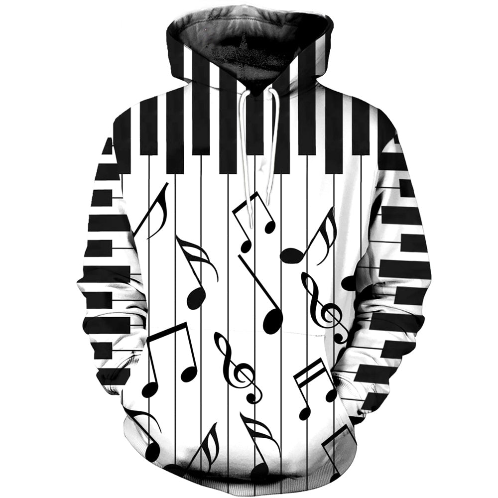 Music Piano Keys B&W Hoodie/Sweatshirt