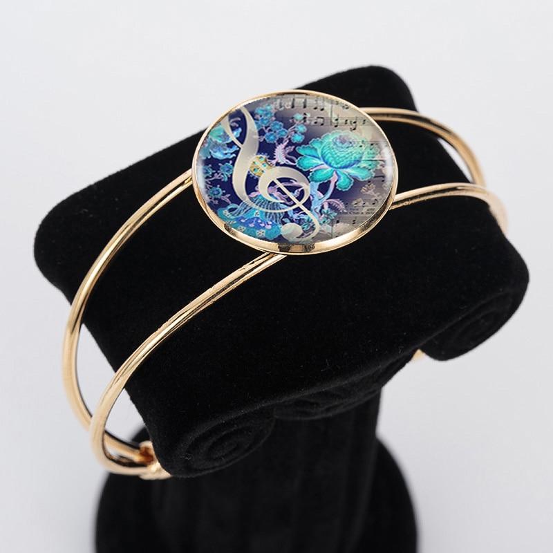 Free - Glass Cabochon Music Notes Bracelet