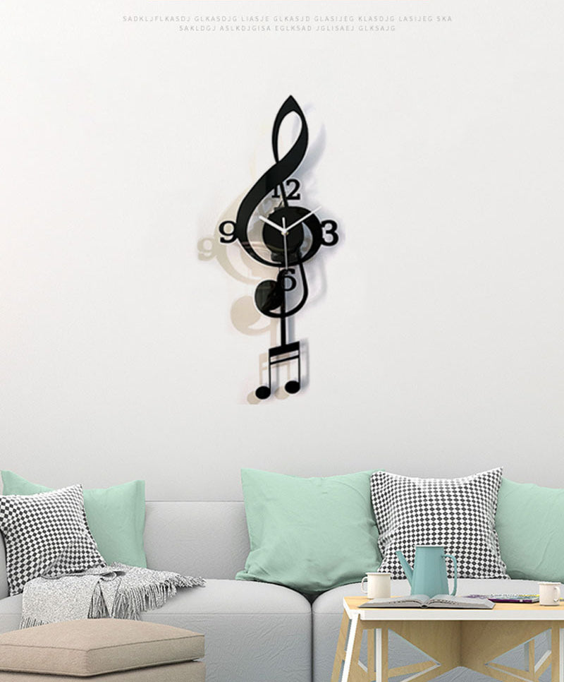 Music Treble Clef Pendulum Wall Clock