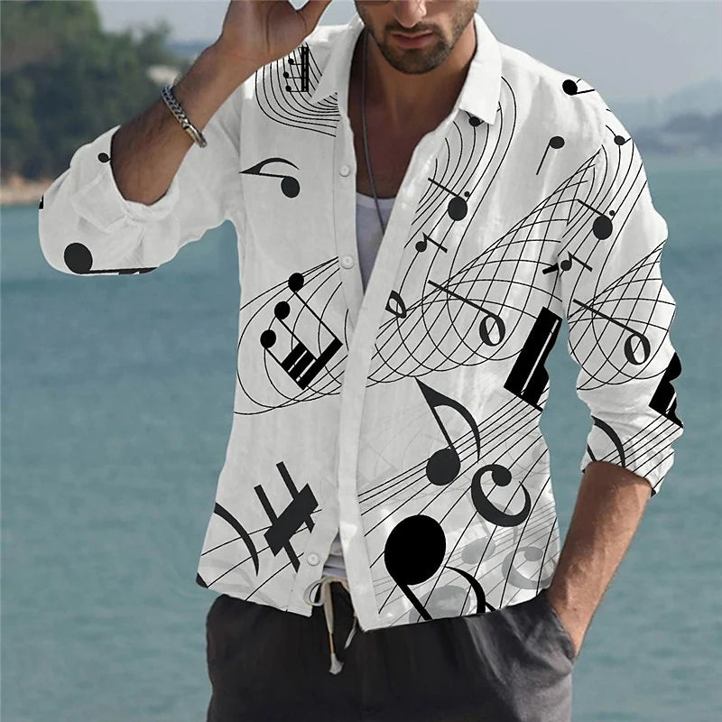 Music Guitar Print Shirt