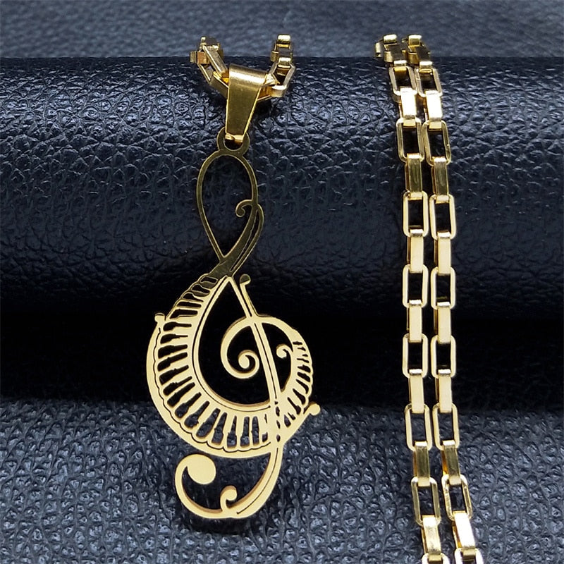 Music Treble Clef Chain Necklace