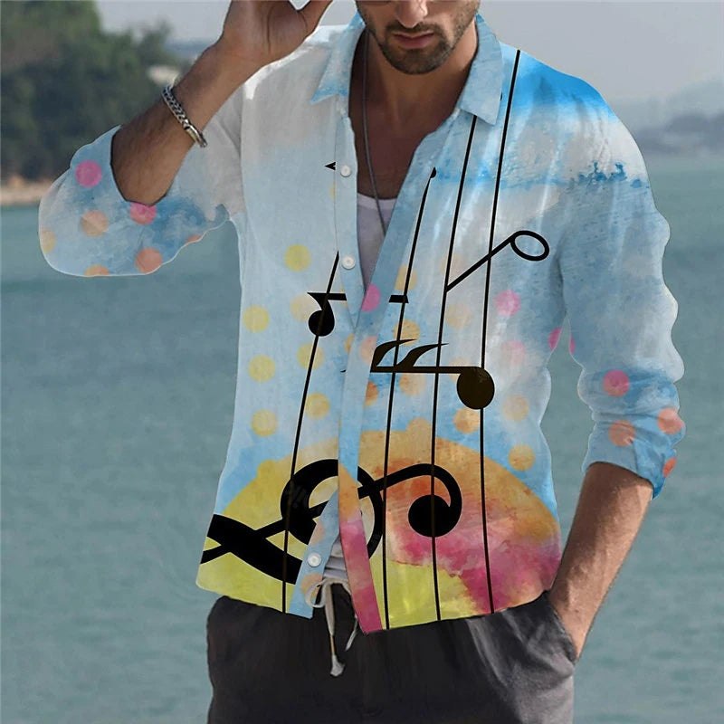 Music Guitar Print Shirt