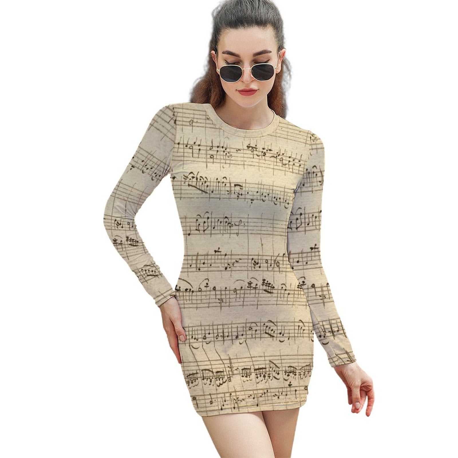 Sheet Music Bodycon Dress - Artistic Pod Sheet Music Bodycon Dress - Artistic Pod