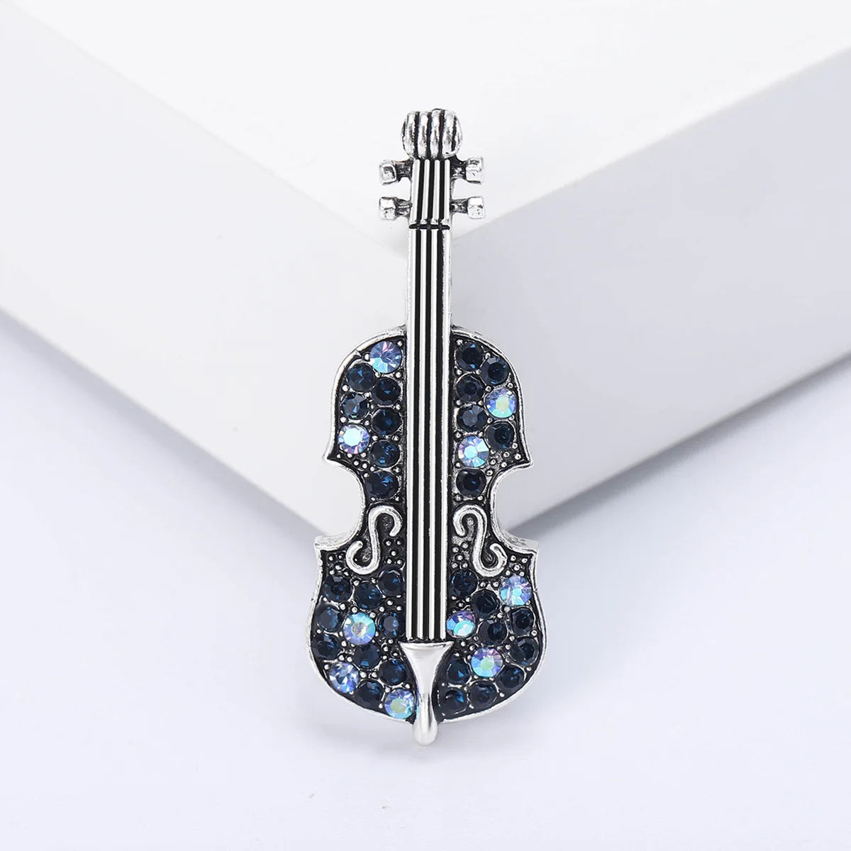 Shiny Violin Brooch Pin