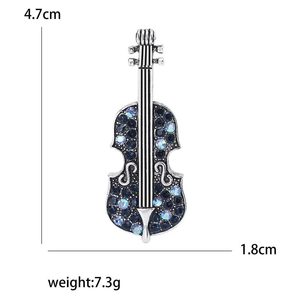 Shiny Violin Brooch Pin