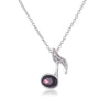 Free - Music Notes Crystal Silver Necklace