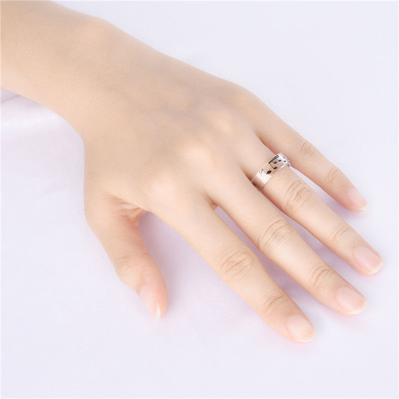 Music Note Ink Painting Ring