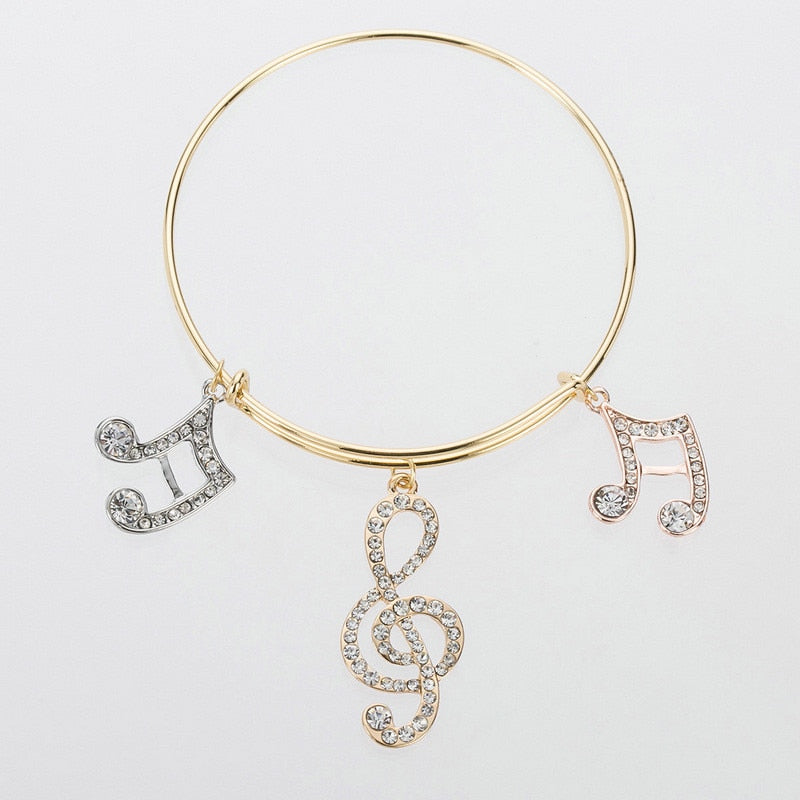 Music Notes Charms Bangle