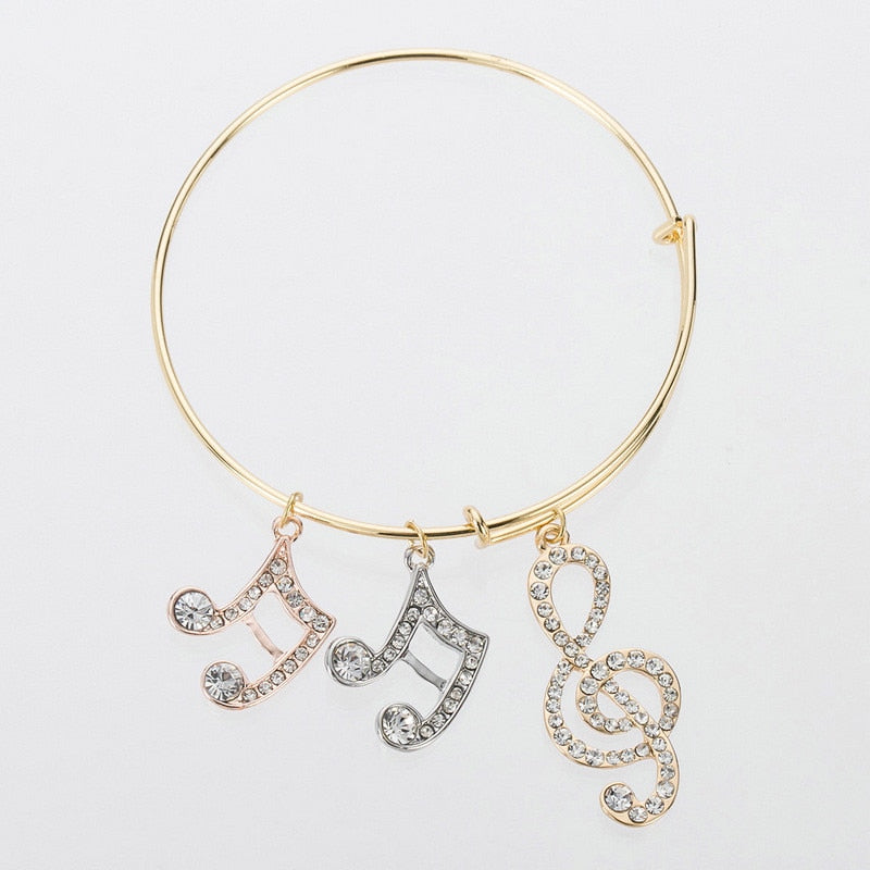 Music Notes Charms Bangle