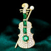 Simple Luxurious Violin Brooch