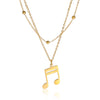 Double Chain Music Note Necklace