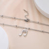 Double Chain Music Note Necklace