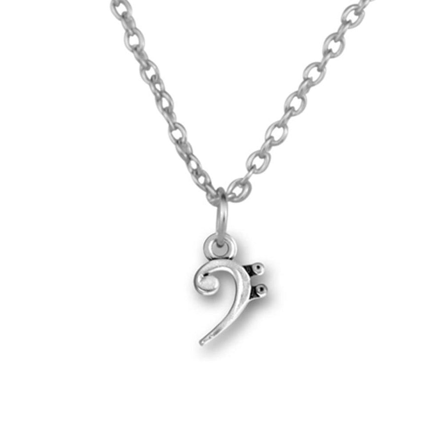 Bass Clef Music Note Necklace