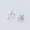 Music Note Sterling Silver Earrings