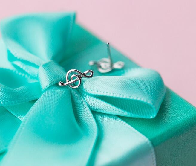 Music Note Sterling Silver Earrings