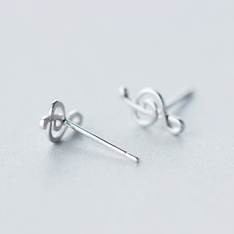 Music Note Sterling Silver Earrings