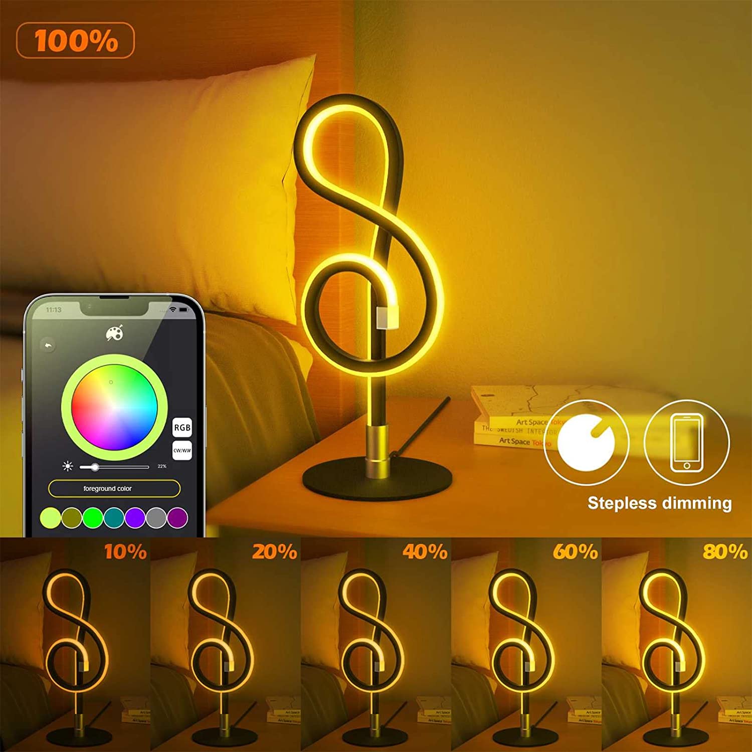 Smart RGB Musical Note Lamp