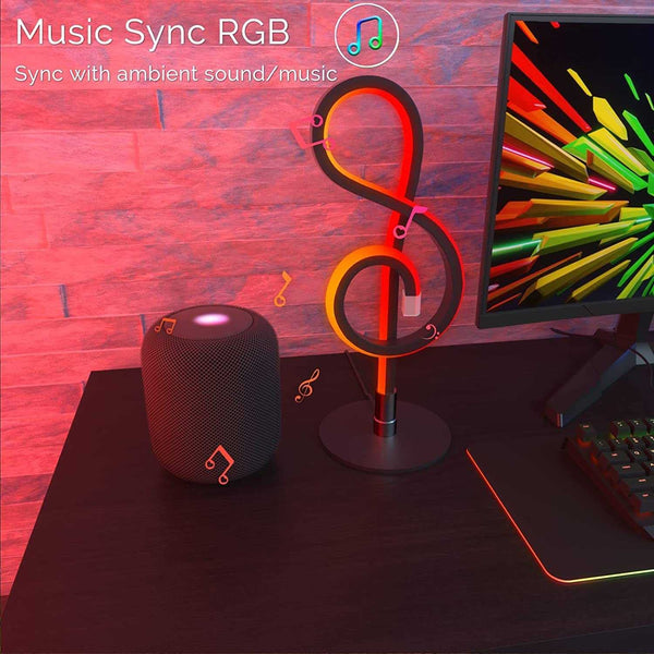 Rgb Notes Smart RGB Musical Note Lamp - Artistic Pod