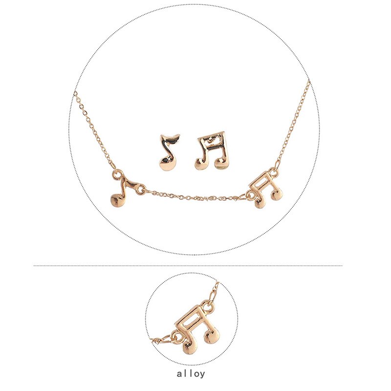 Music Notes Earrings & Necklace Set